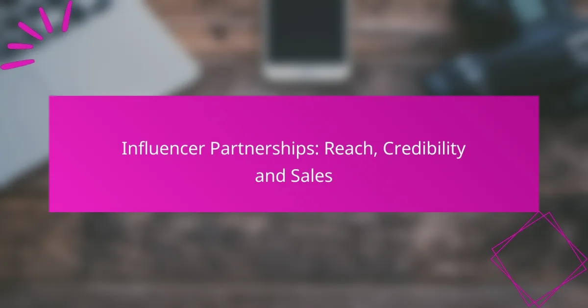 Influencer Partnerships: Reach, Credibility and Sales