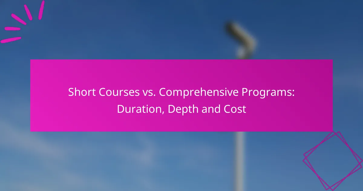 Short Courses vs. Comprehensive Programs: Duration, Depth and Cost