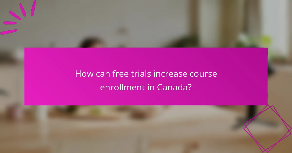 How can free trials increase course enrollment in Canada?