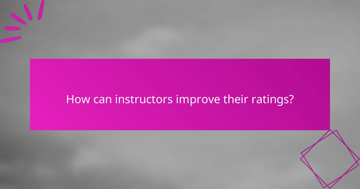 How can instructors improve their ratings?