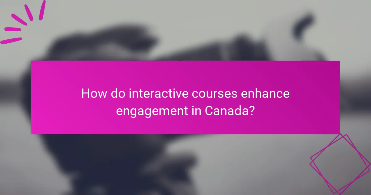 How do interactive courses enhance engagement in Canada?