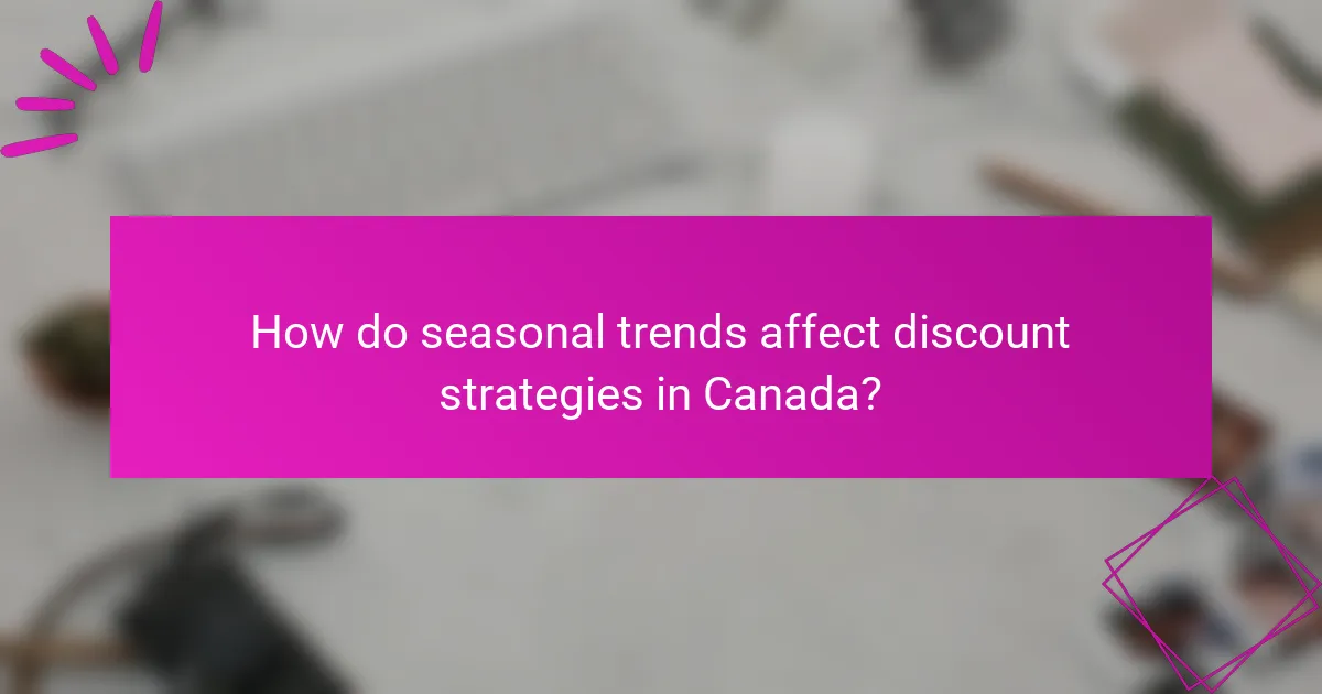 How do seasonal trends affect discount strategies in Canada?