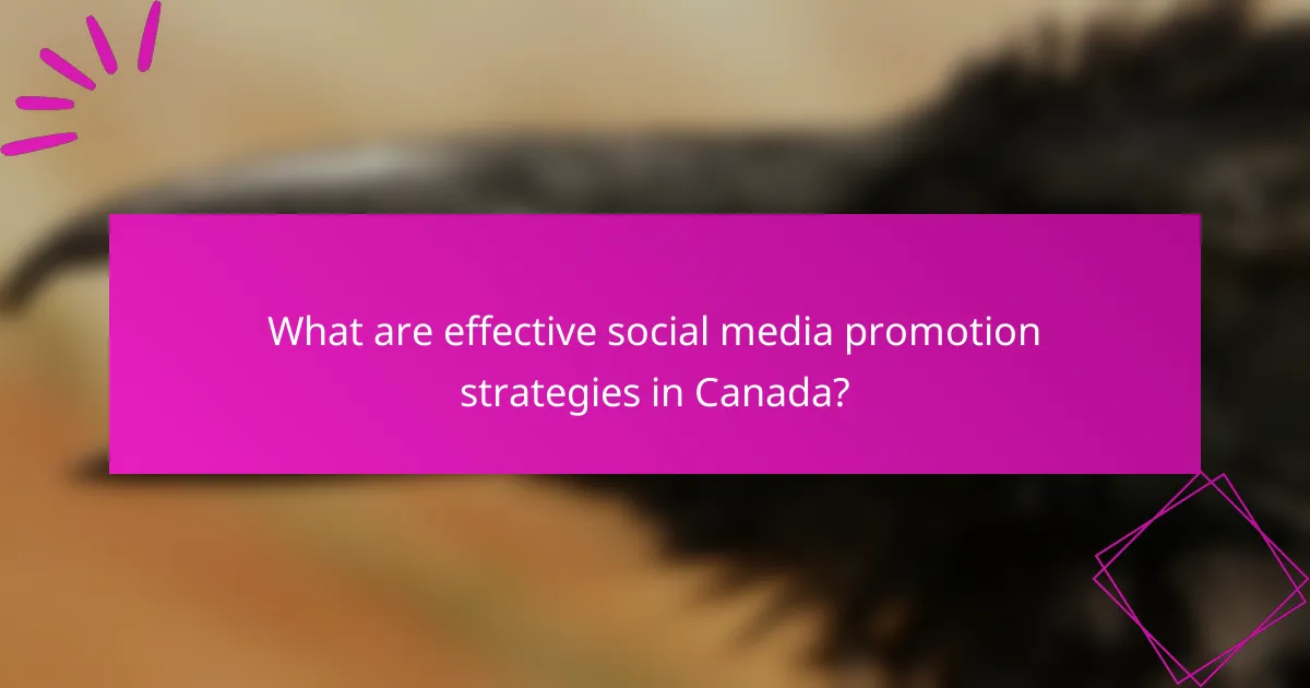 What are effective social media promotion strategies in Canada?