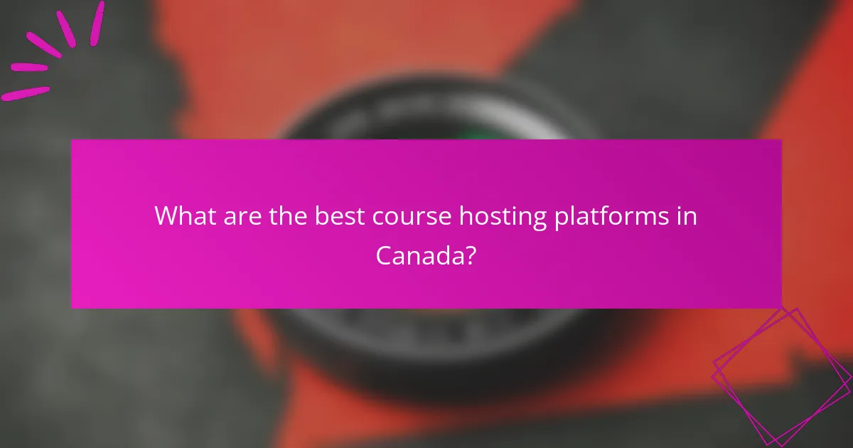 What are the best course hosting platforms in Canada?