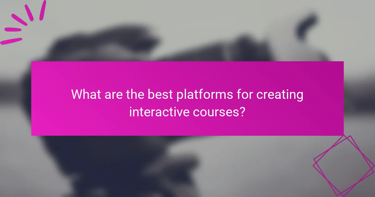 What are the best platforms for creating interactive courses?