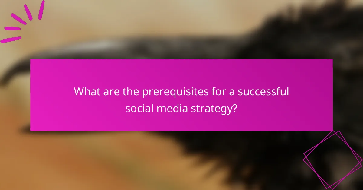 What are the prerequisites for a successful social media strategy?