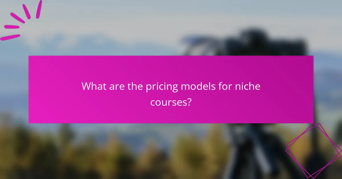 What are the pricing models for niche courses?