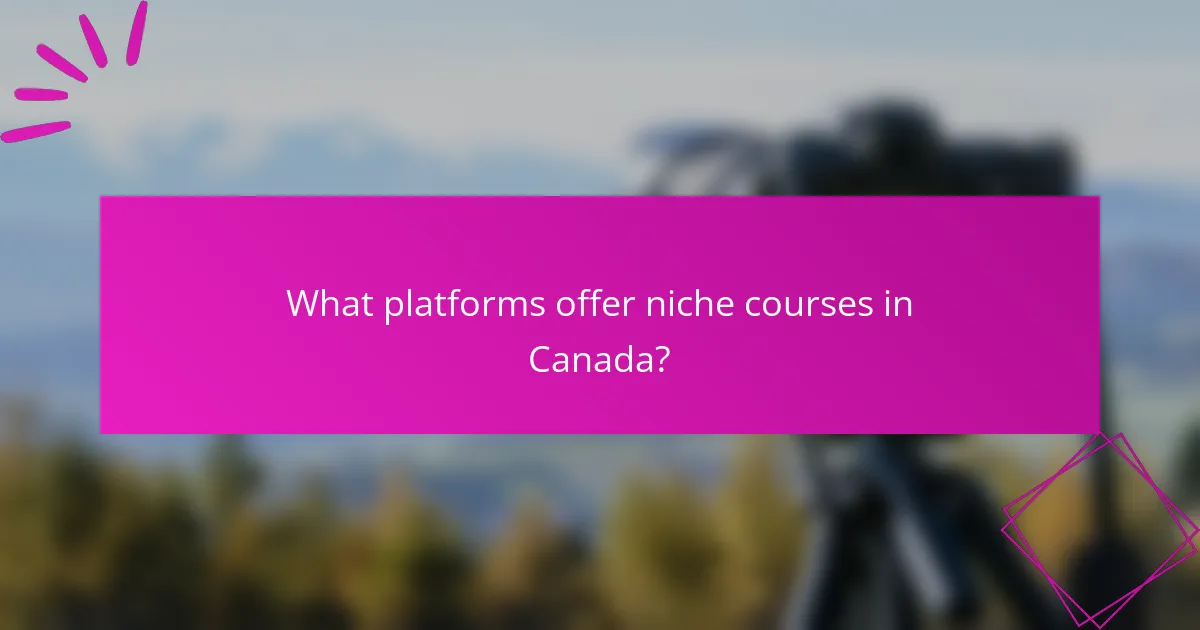 What platforms offer niche courses in Canada?